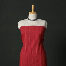 Jacquard cotton 2pc unstitched dress material with earrings