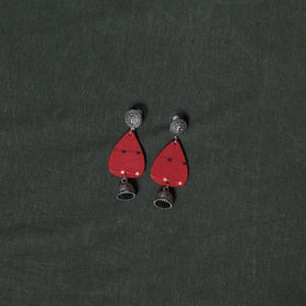 Jacquard cotton 2pc unstitched dress material with earrings