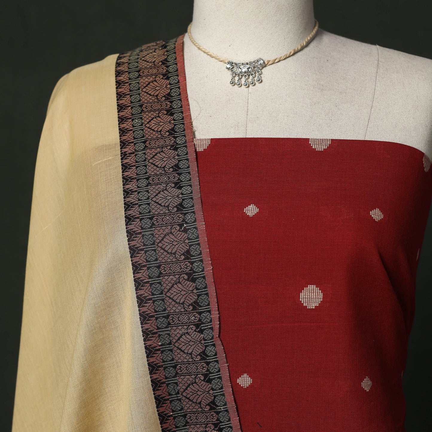 Jacquard cotton 2pc unstitched dress material