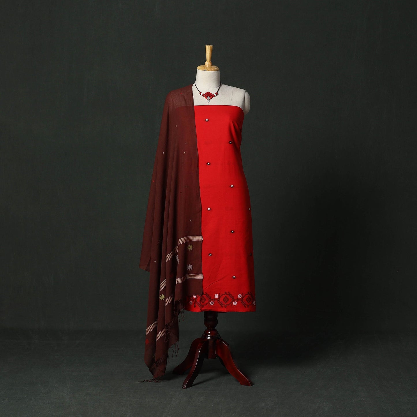 Jacquard cotton 2pc unstitched dress material