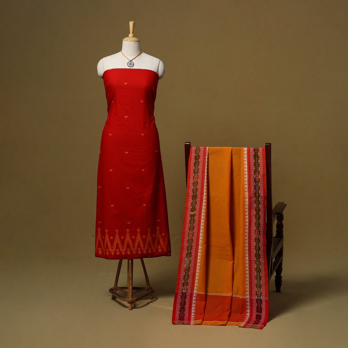 Jacquard cotton 2pc unstitched dress material
