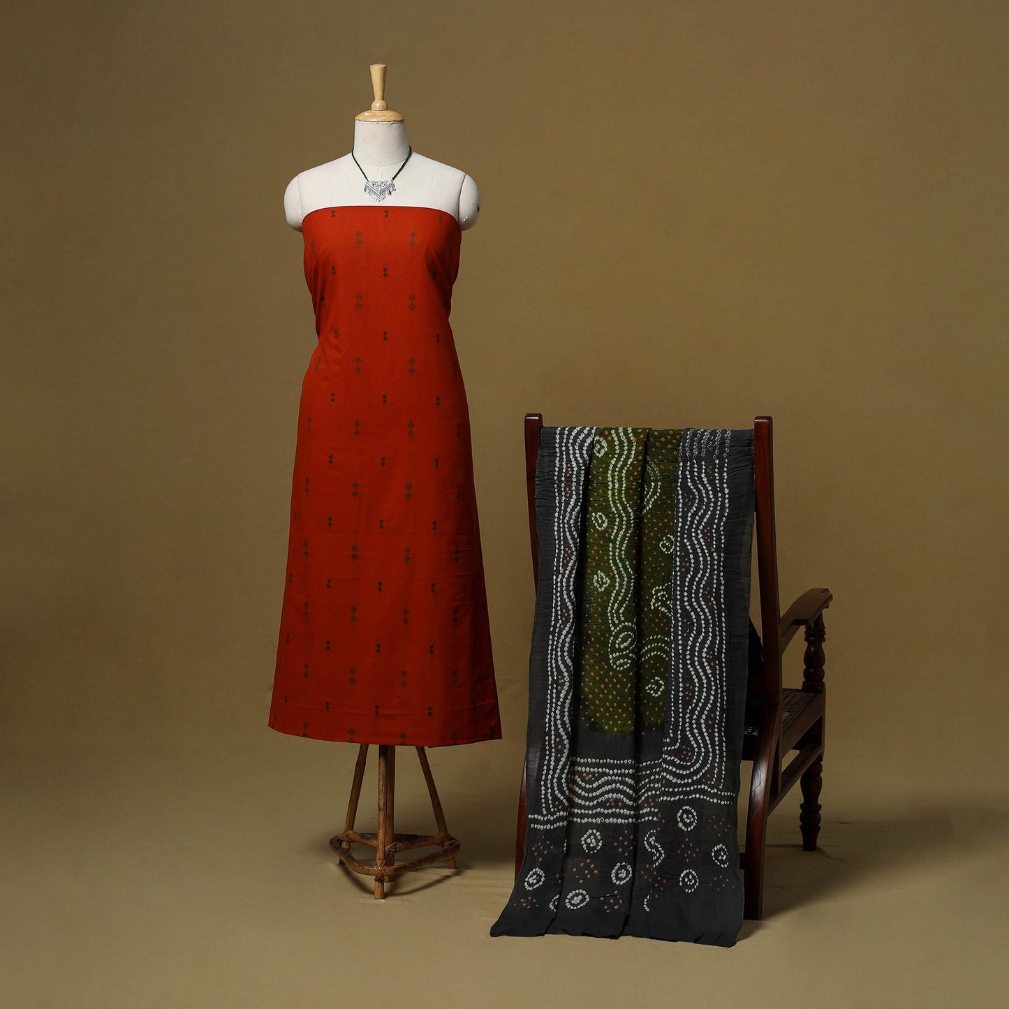 Jacquard cotton 2pc unstitched dress material