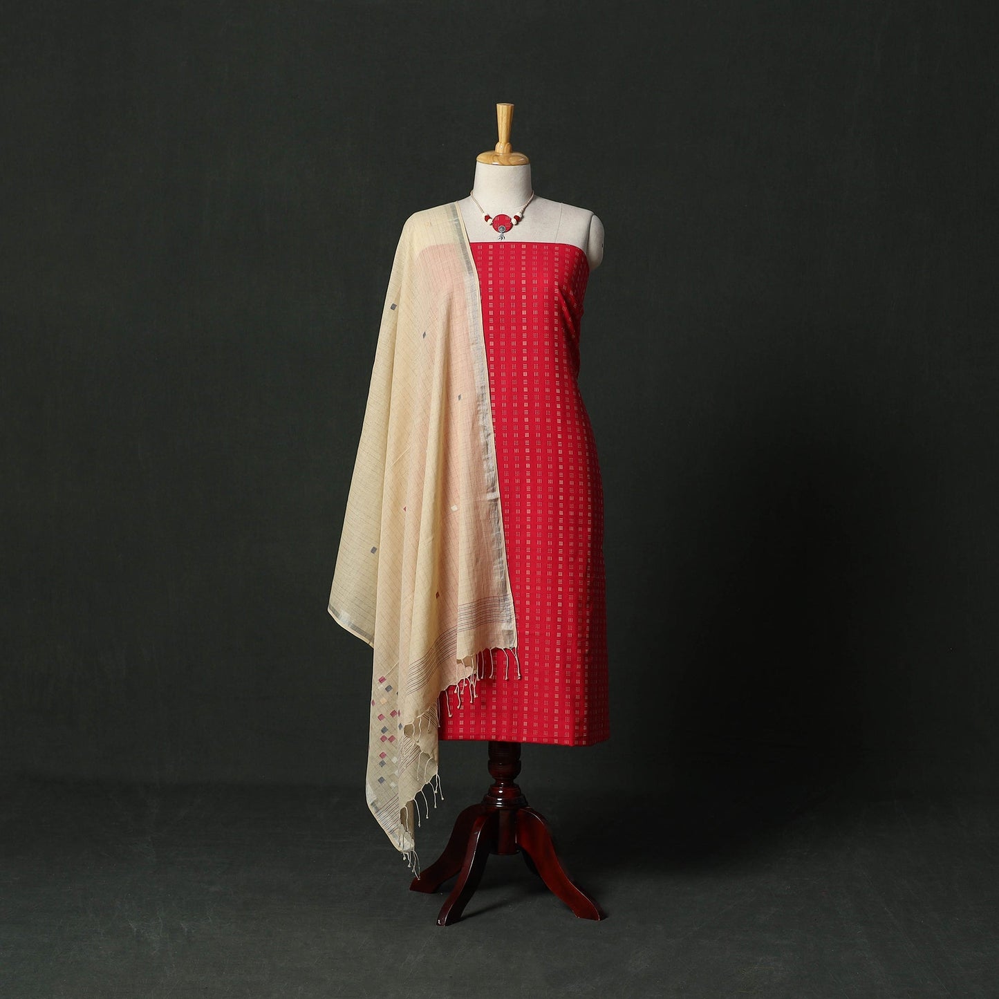 Jacquard cotton 2pc unstitched dress material