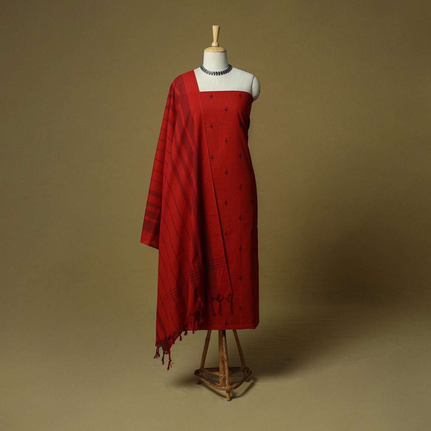 Jacquard cotton 3pc unstitched dress material 03