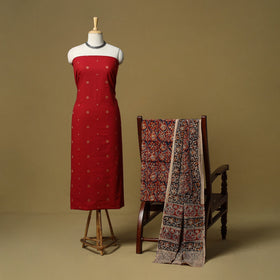 Jacquard cotton 3pc unstitched dress material 146