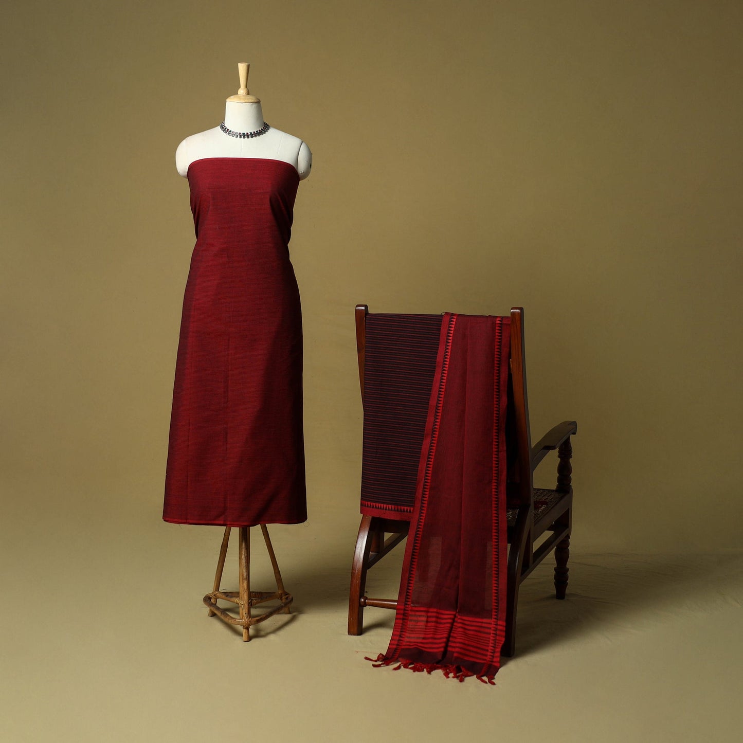 Jacquard cotton 3pc unstitched dress material 34
