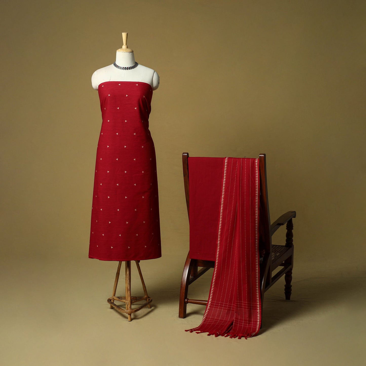 Jacquard cotton 3pc unstitched dress material 42