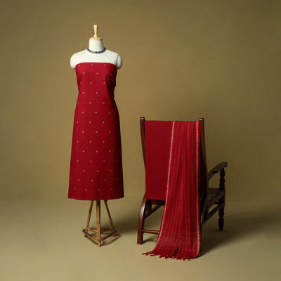 Jacquard cotton 3pc unstitched dress material 42