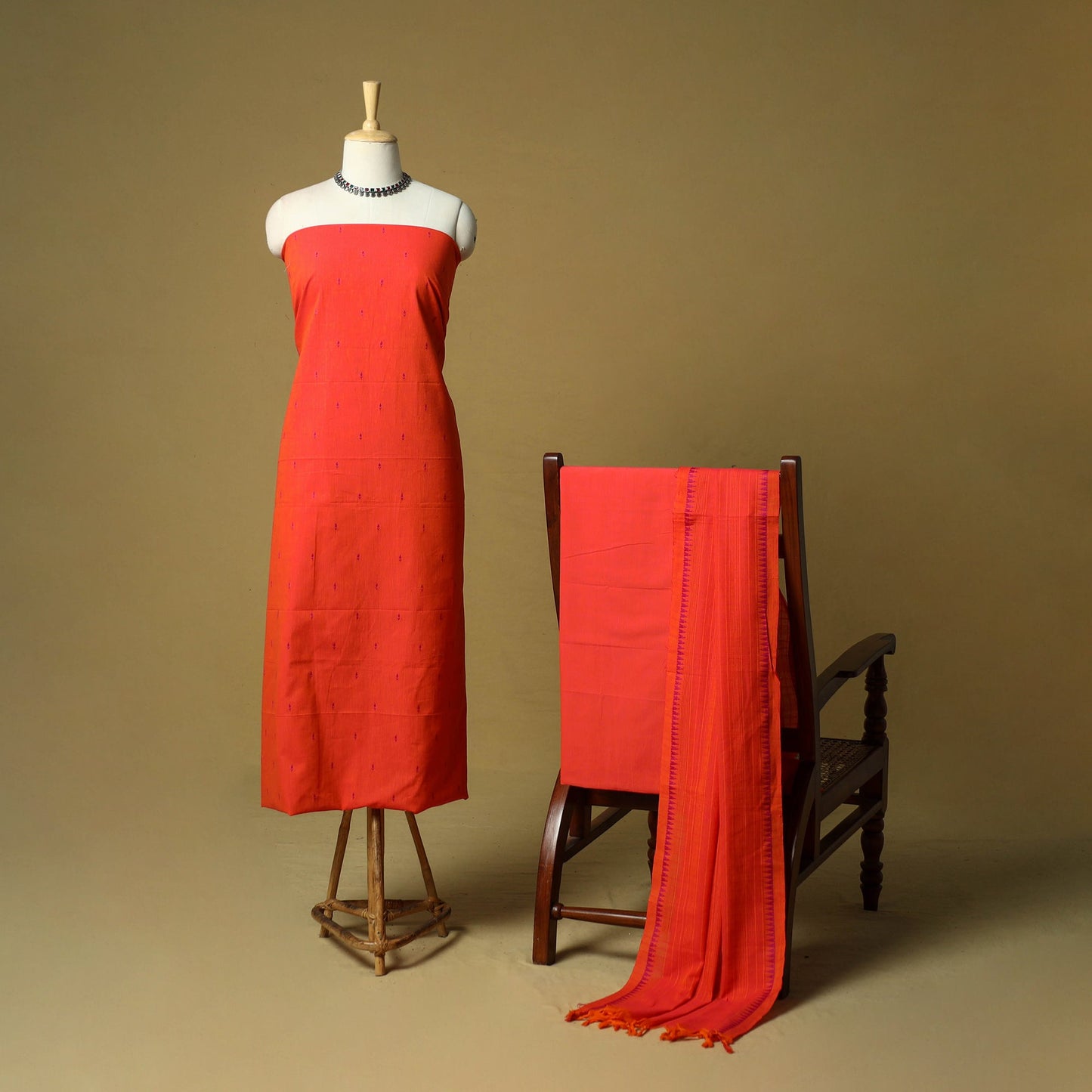 Jacquard cotton 3pc unstitched dress material 46