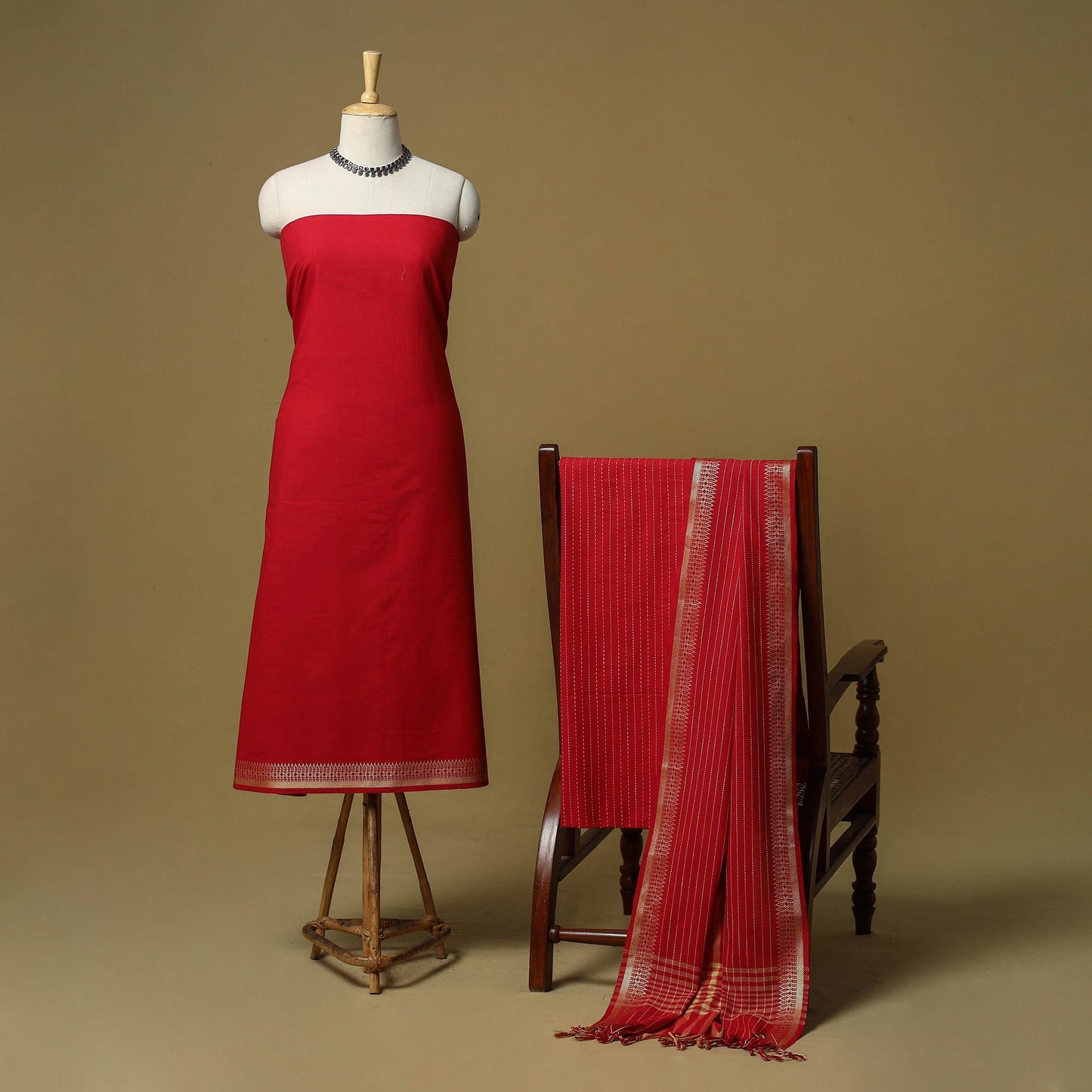 Jacquard cotton 3pc unstitched dress material 77