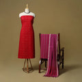 Jacquard cotton 3pc unstitched dress material 94
