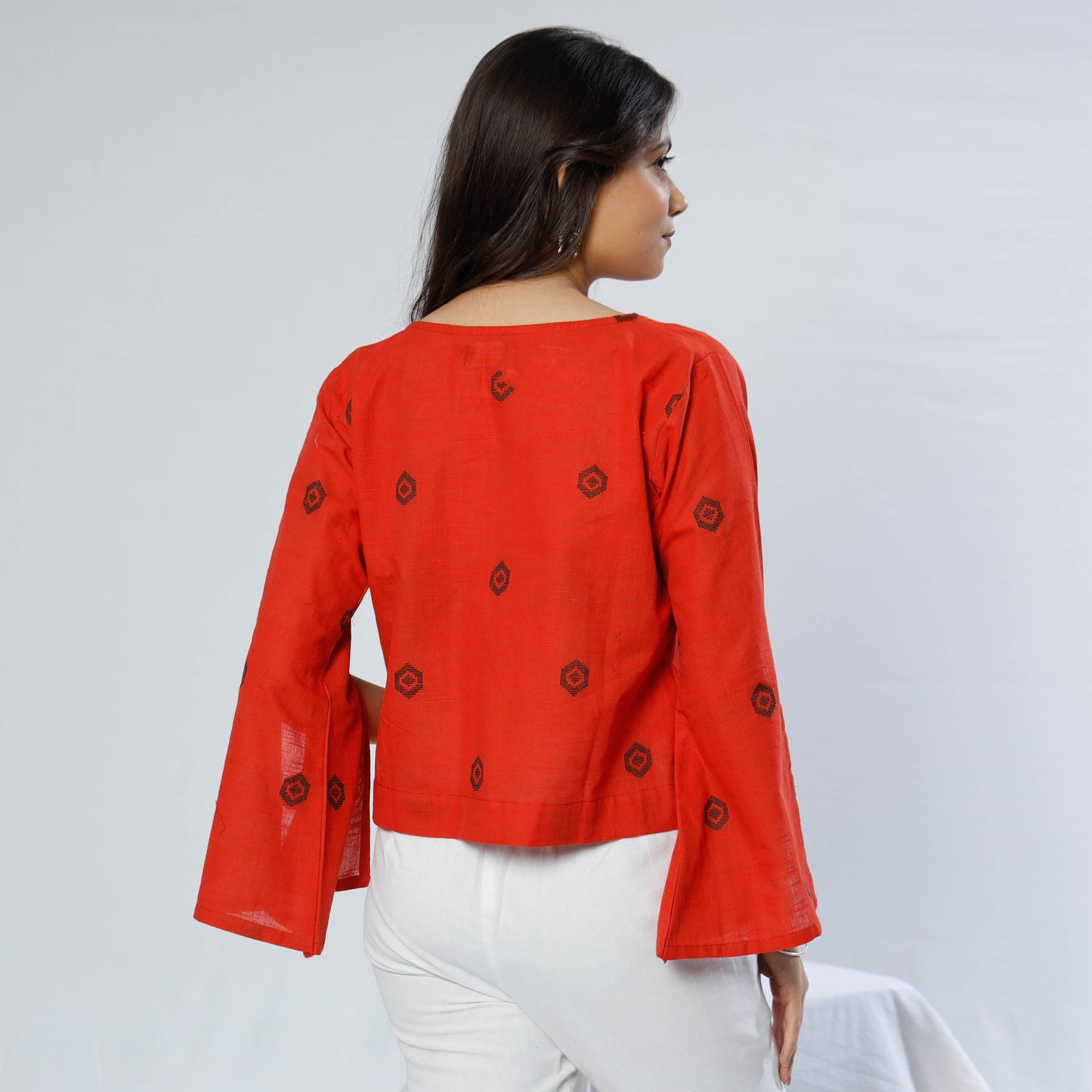 Buy Jacquard Cotton Crop Top by iTokri Casuals Online l iTokri.com