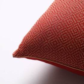  Red Jacquard Cotton Fabric Cushion Cover