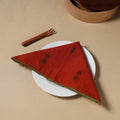  Red Jacquard Cotton Hand Embroidery Table Napkin 10