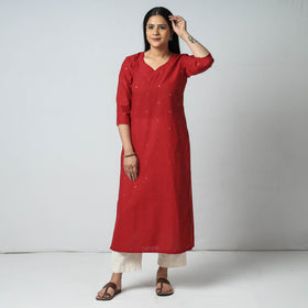  Jacquard Cotton Long Kurta for Women