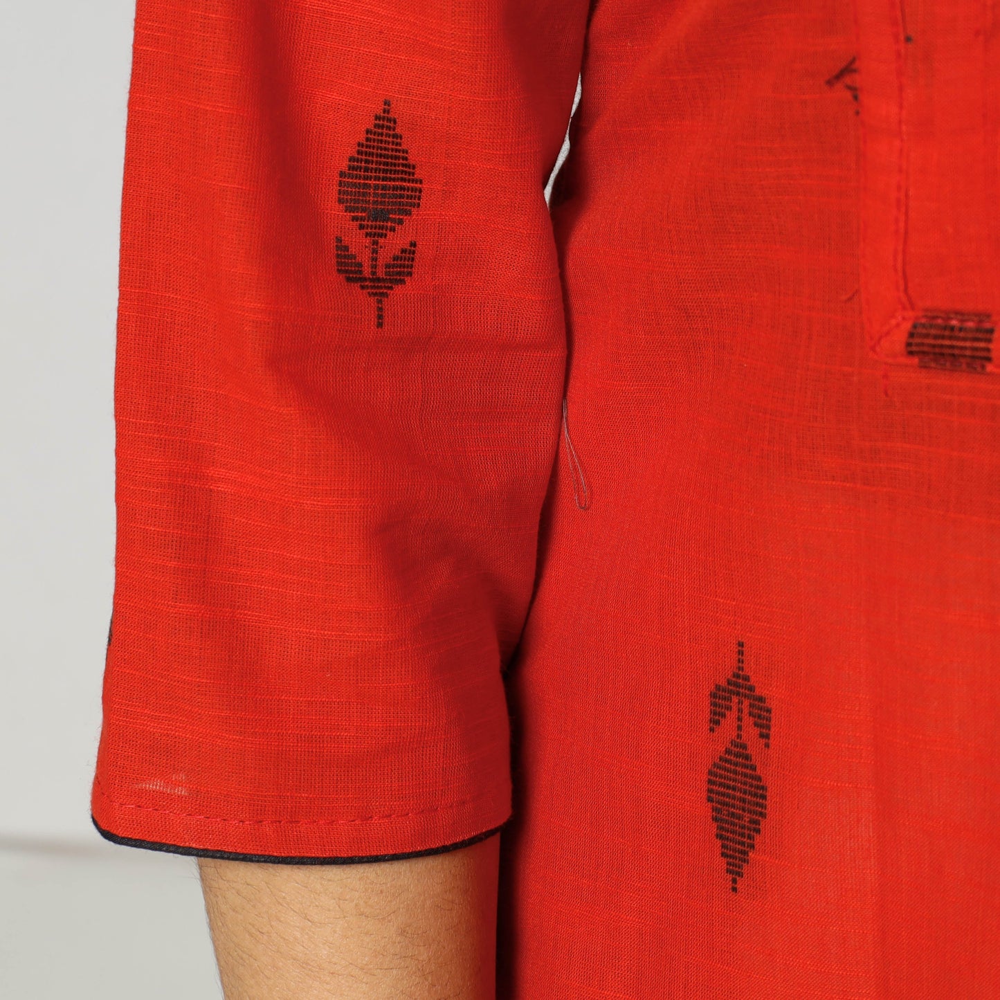  Jacquard Cotton Pintuck Long Kurta for Women