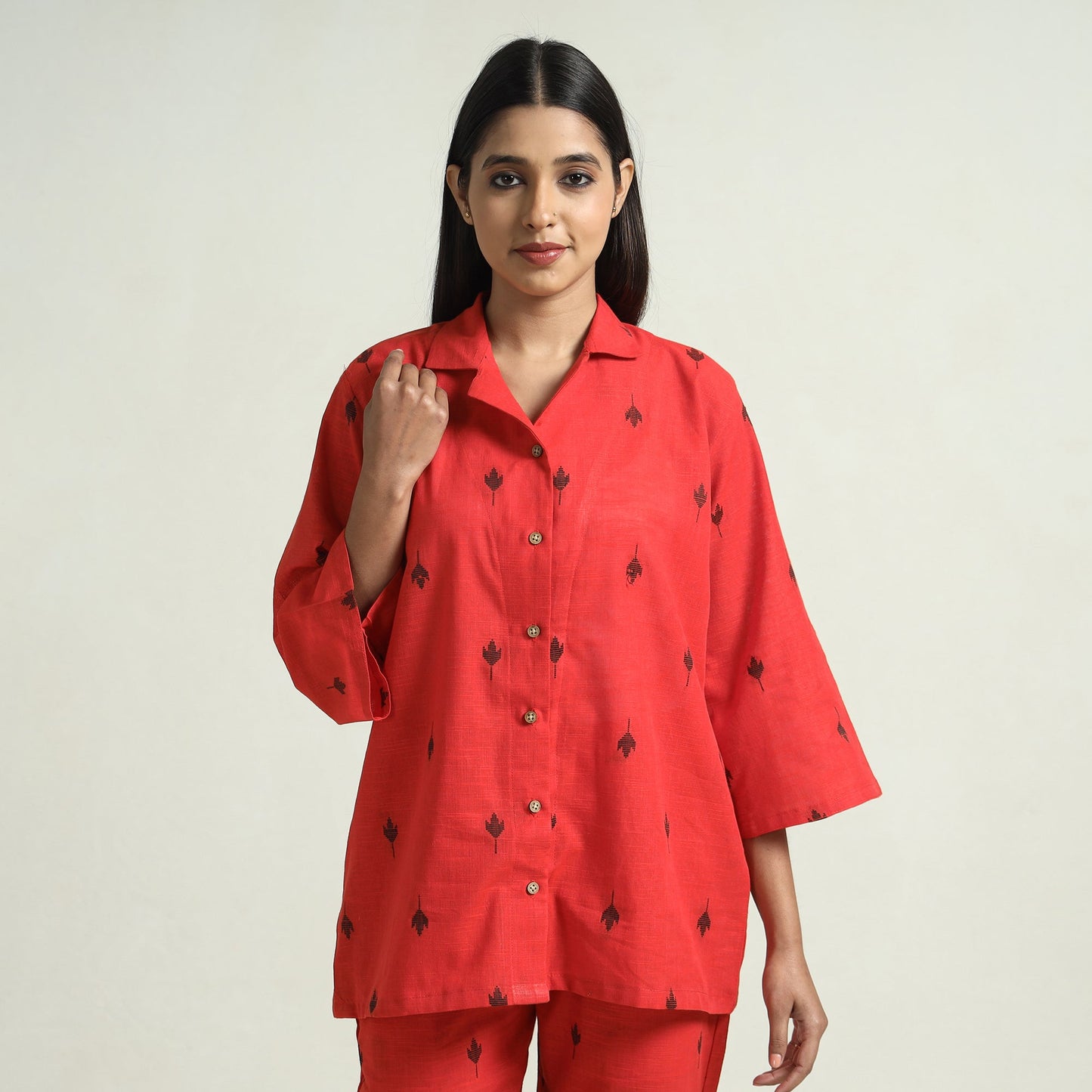 Buy Jacquard Cotton Top & Pyjama Night Suit Set Online at iTokri.com