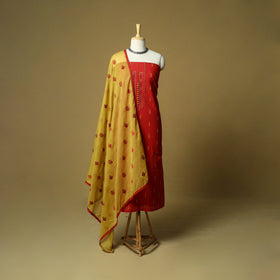 Jacquard embroidered cotton 3pc unstitched dress material