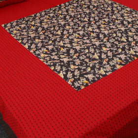 Jacquard with Kalamkari Patch Cotton Bedsheet Set