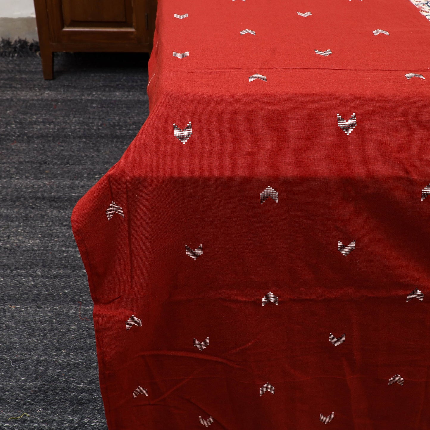 Buy Jacquard with Kalamkari Patch Cotton Bedsheet Set