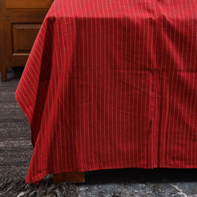 Red - jacquard with modal silk patch cotton bedsheet set 01