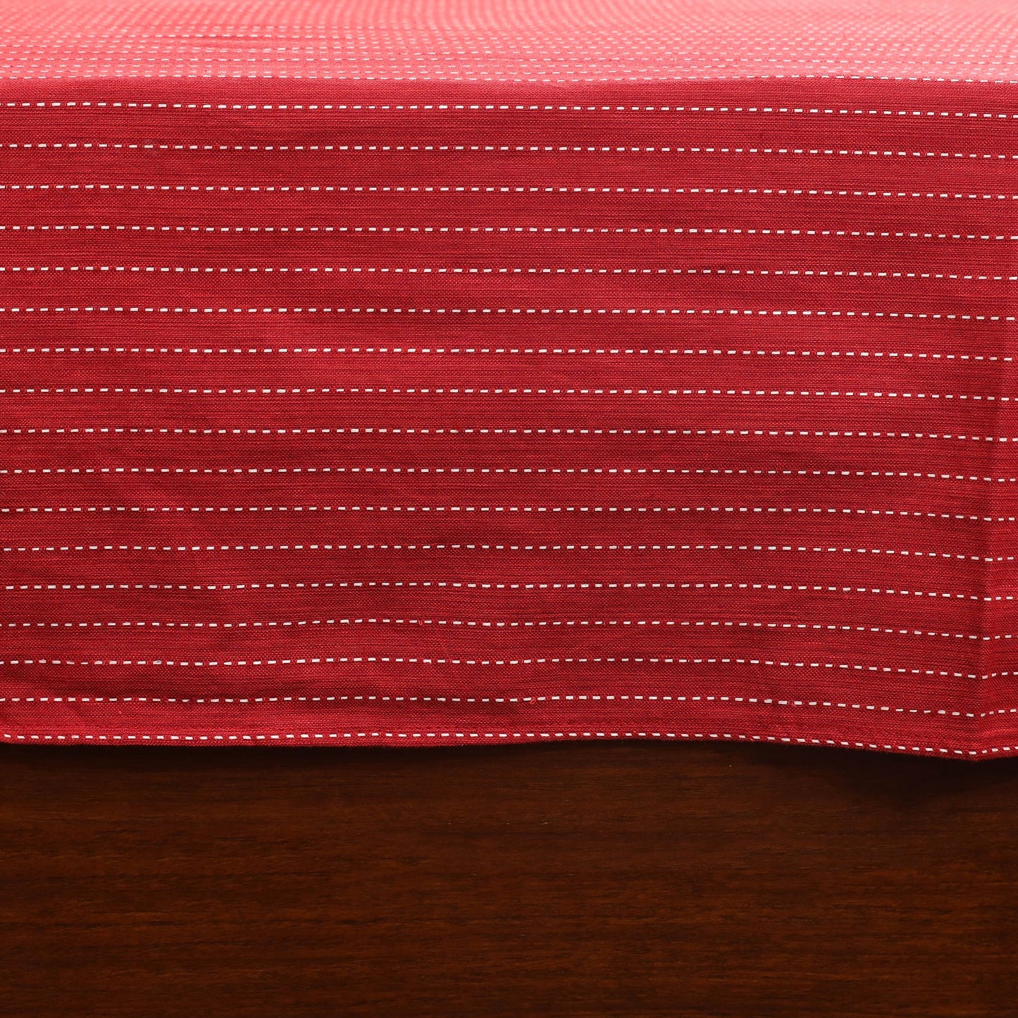 Red - jacquard with modal silk patch cotton bedsheet set 01