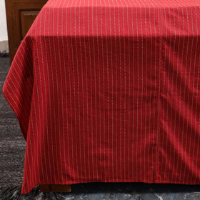 Red Jacquard with Ajrakh Modal Silk Patch Cotton Bedsheet Setred 