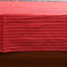 Red Jacquard with Ajrakh Modal Silk Patch Cotton Bedsheet Set