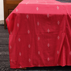 Red - jacquard with modal silk patch cotton bedsheet set 12