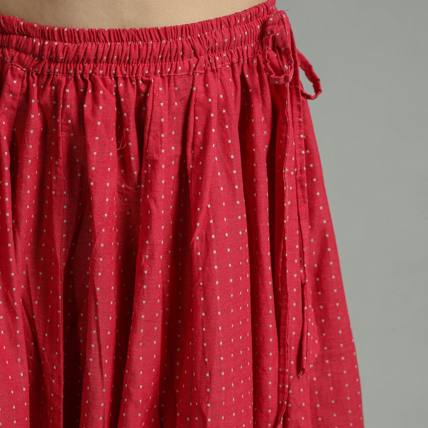 Red - Jacquard Patchwork 24 Kali Cotton Long Skirt 35