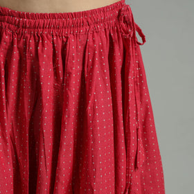 Red - Jacquard Patchwork 24 Kali Cotton Long Skirt 35