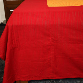 Red - jacquard patchwork cotton double bed cover