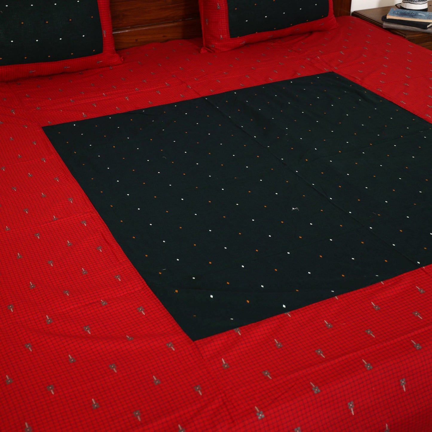 Buy Jacquard Patchwork Cotton Double Bed Cover with Pillow Covers (108 x 83 in) 19 Online at iTokri.com