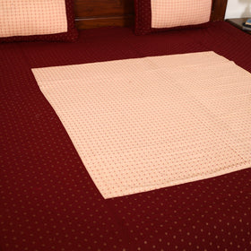 Red - jacquard patchwork cotton double bed cover