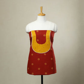 Buy Red Jacquard Patchwork Cotton Kurta Material