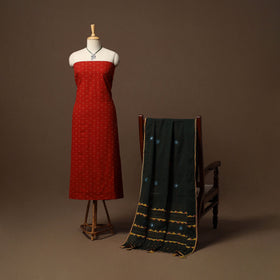 Jacquard weave cotton 2pc unstitched dress material