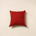 Red - jacquard weave cotton cushion cover 03 - handcrafted