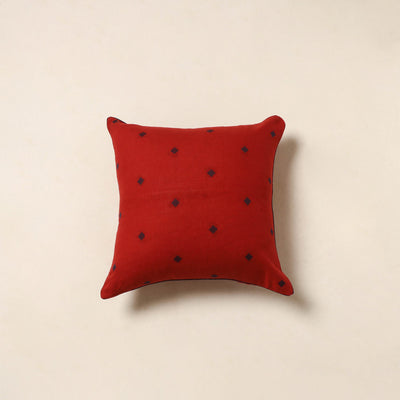 Red - jacquard weave cotton cushion cover 03 - handcrafted