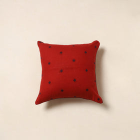 Red - jacquard weave cotton cushion cover 03 - handcrafted