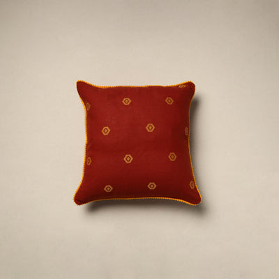 Jacquard weave cotton cushion cover 04 - handcrafted