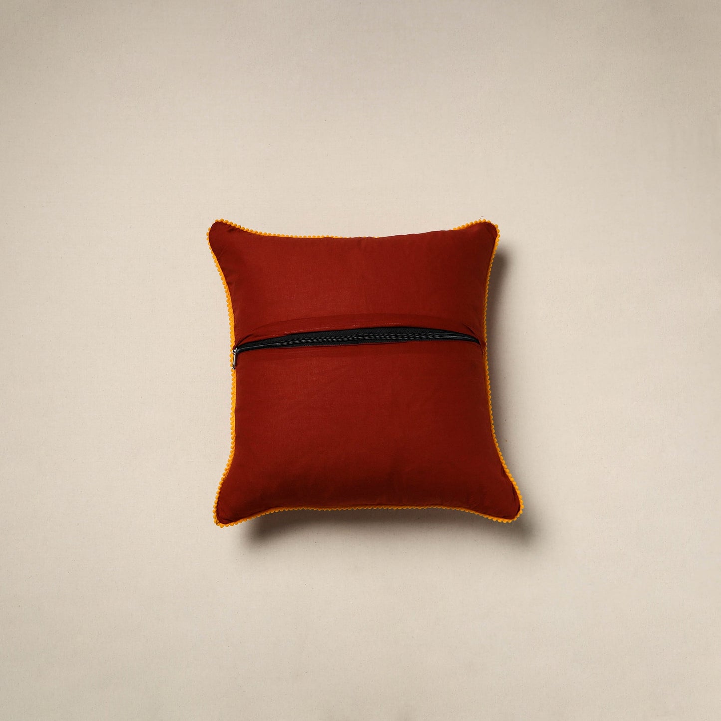 Jacquard weave cotton cushion cover 04 - handcrafted