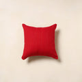 Red - jacquard weave cotton cushion cover 15 - handcrafted