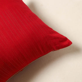 Red - jacquard weave cotton cushion cover 15 - handcrafted