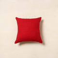 Red - jacquard weave cotton cushion cover 17 - handcrafted