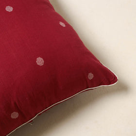Red - jacquard weave cotton cushion cover 79 - handcrafted