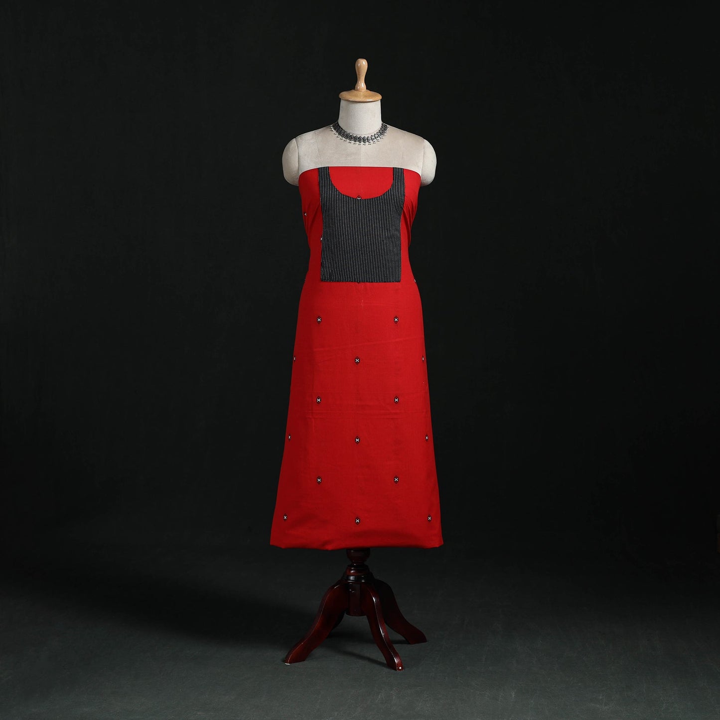 Jacquard weave cotton patchwork unstitched kurta material