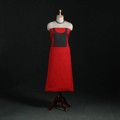 Jacquard weave cotton patchwork unstitched kurta material