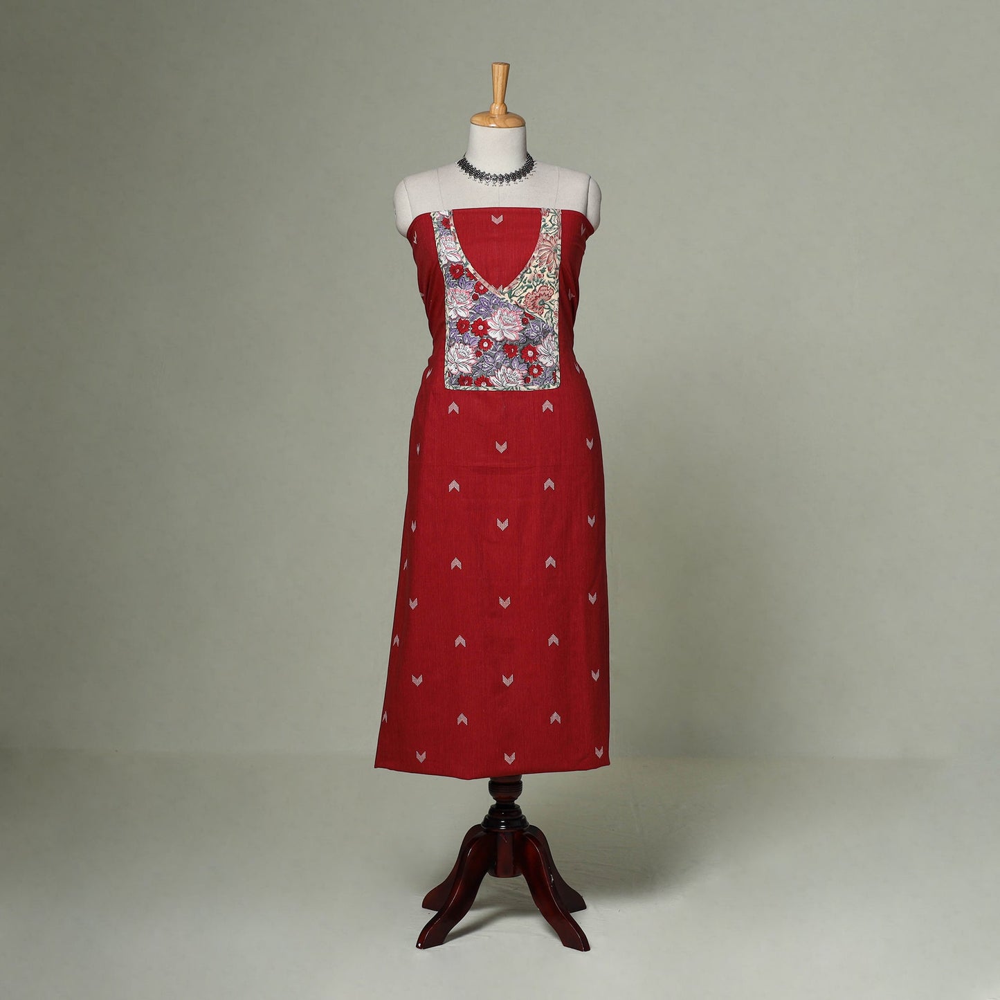 Jacquard weave cotton patchwork unstitched kurta material