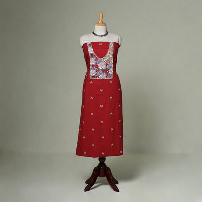 Jacquard weave cotton patchwork unstitched kurta material