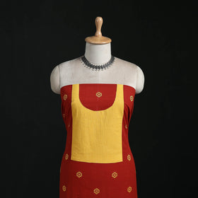 Jacquard weave cotton patchwork unstitched kurta material